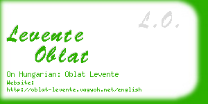 levente oblat business card